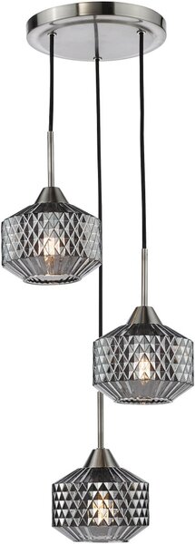 Dar Lighting glamour modern függeszték fabrienne szatén nikkel darfab0338