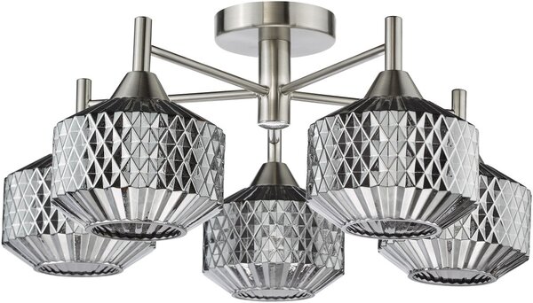 Dar Lighting glamour modern mennyezeti lámpa fabrienne szatén nikkel darfab5438
