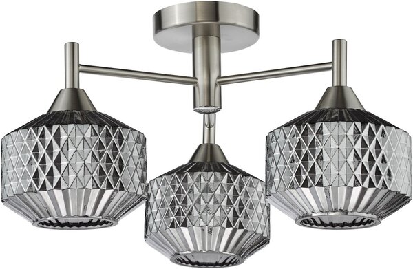 Dar Lighting glamour modern mennyezeti lámpa fabrienne szatén nikkel darfab5338