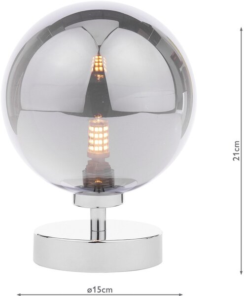 Dar Lighting modern asztali lámpa esben csiszolt króm daresb4150-24