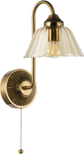 Dar Lighting fali lámpa erika antik bronz borostyán dareri0763