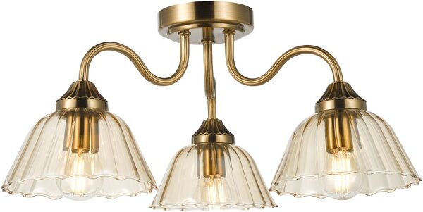 Dar Lighting mennyezeti lámpa erika antik bronz borostyán dareri5363