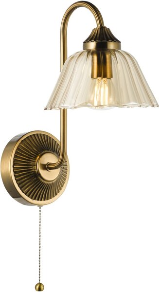 Dar Lighting fali lámpa erika antik bronz borostyán dareri0763