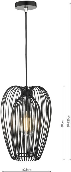 Dar Lighting modern függeszték ero króm matt fekete darero0122