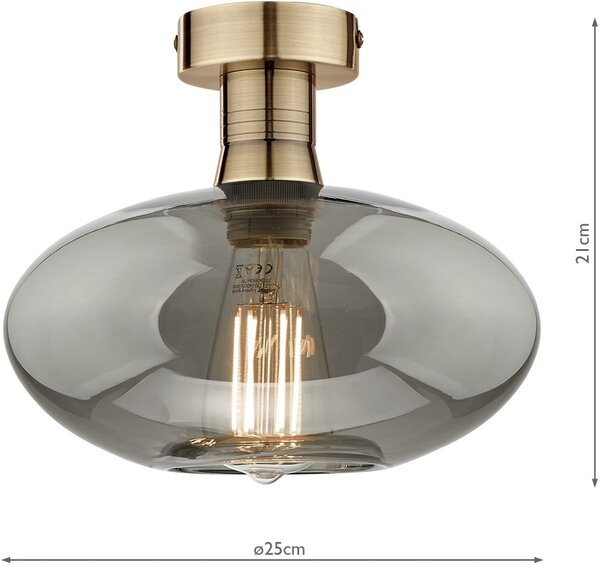 Dar Lighting modern mennyezeti lámpa emerson antik sárgaréz dareme4875-e04