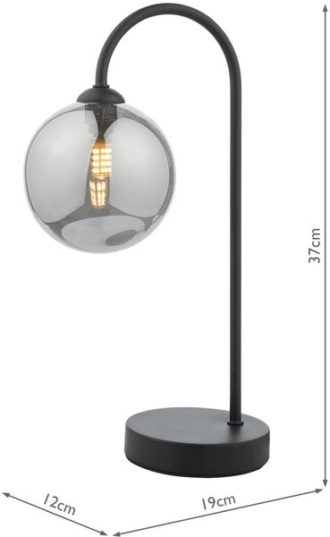 Dar Lighting modern asztali lámpa eissa matt fekete dareis4122