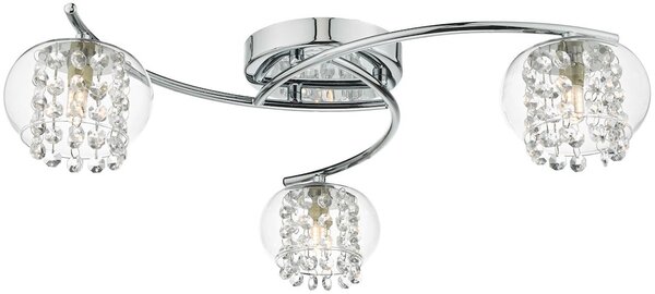 Dar Lighting glamour modern mennyezeti lámpa elma csiszolt króm átlátszó darelm5350