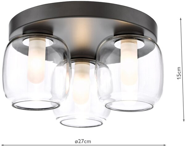 Dar Lighting modern mennyezeti lámpa edaline matt fekete dareda5322