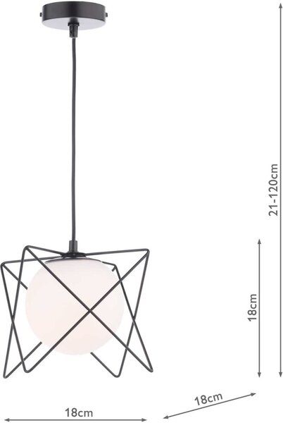 Dar Lighting modern függeszték dreyson fehér matt fekete dardre0122