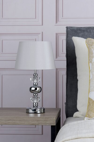 Dar Lighting glamour modern asztali lámpa edith csiszolt króm daredi4150