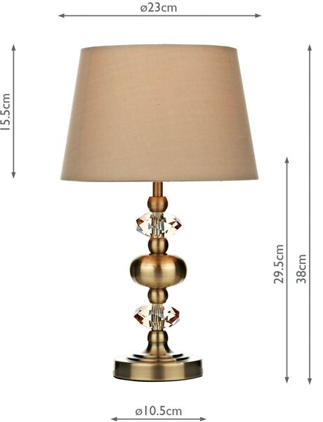 Dar Lighting glamour modern asztali lámpa edith antik sárgaréz daredi4175