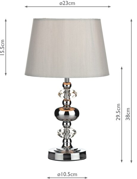 Dar Lighting glamour modern asztali lámpa edith csiszolt króm daredi4150