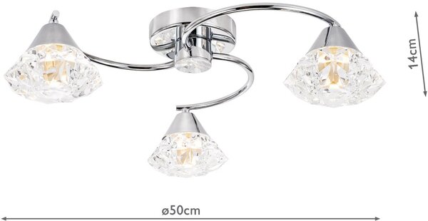 Dar Lighting glamour modern mennyezeti lámpa dilys csiszolt króm dardil5350