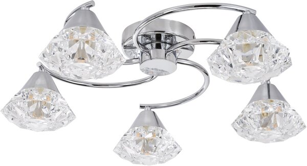 Dar Lighting glamour modern mennyezeti lámpa dilys csiszolt króm dardil5450