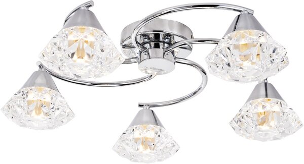 Dar Lighting glamour modern mennyezeti lámpa dilys csiszolt króm dardil5450