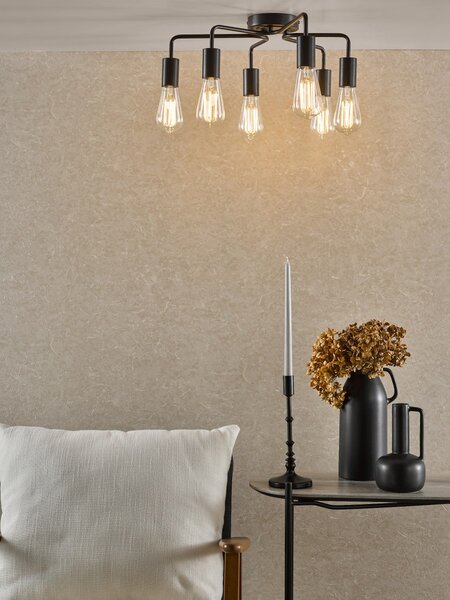 Dar Lighting modern mennyezeti lámpa dena matt fekete darden0622