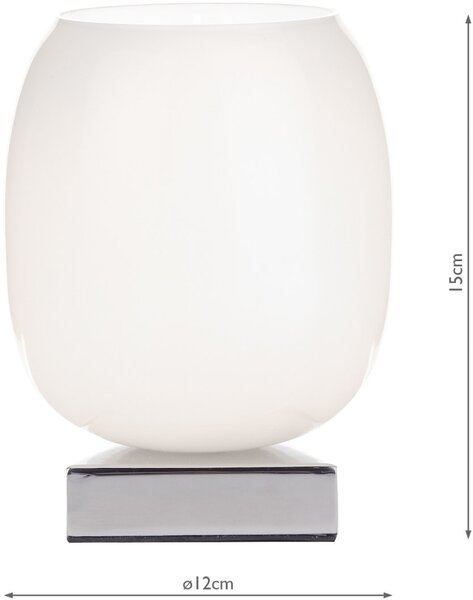Dar Lighting modern asztali lámpa dino fehér csiszolt króm dardin412
