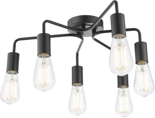 Dar Lighting modern mennyezeti lámpa dena matt fekete darden0622