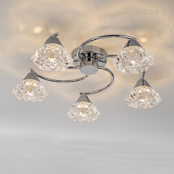 Dar Lighting glamour modern mennyezeti lámpa dilys csiszolt króm dardil5450