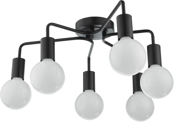 Dar Lighting modern mennyezeti lámpa dena matt fekete darden0622