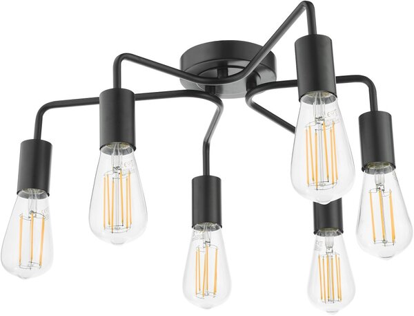 Dar Lighting modern mennyezeti lámpa dena matt fekete darden0622