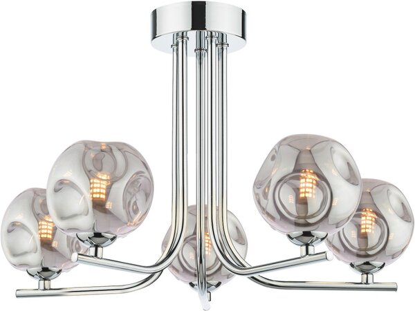 Dar Lighting modern mennyezeti lámpa cradle füstös csiszolt króm darcra5450-28