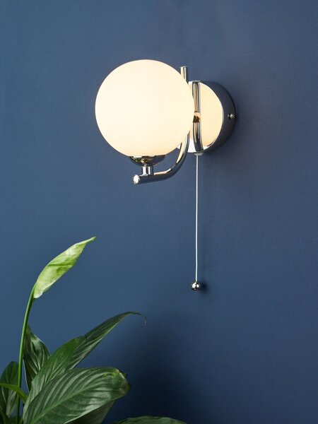Dar Lighting modern fali lámpa cradle fehér csiszolt króm darcra0750-02