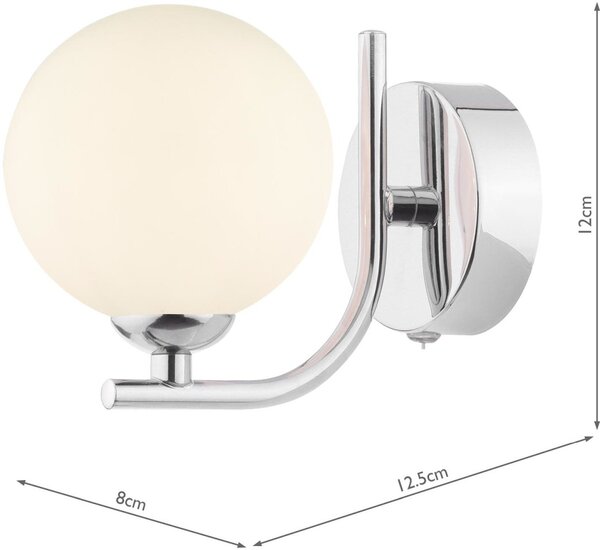Dar Lighting modern fali lámpa cradle fehér csiszolt króm darcra0750-02