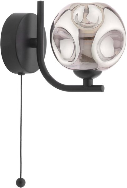 Dar Lighting modern fali lámpa cradle matt fekete füstös darcra0722-28