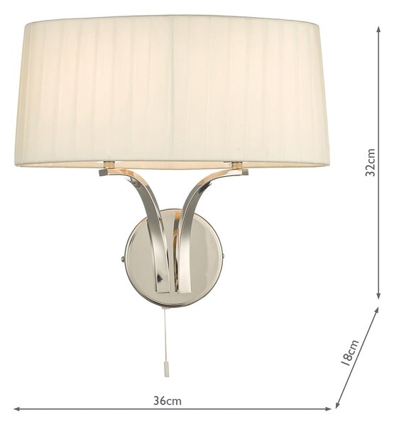 Dar Lighting klasszikus fali lámpa cristin polírozott nikkel darcri092