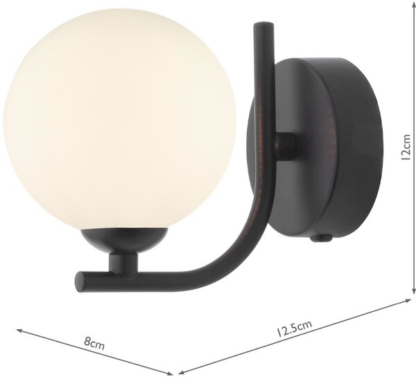 Dar Lighting modern fali lámpa cradle fekete darcra0722-02