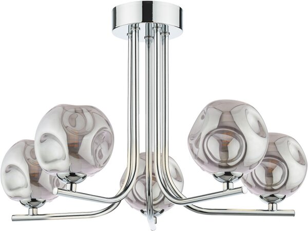 Dar Lighting modern mennyezeti lámpa cradle füstös csiszolt króm darcra5450-28