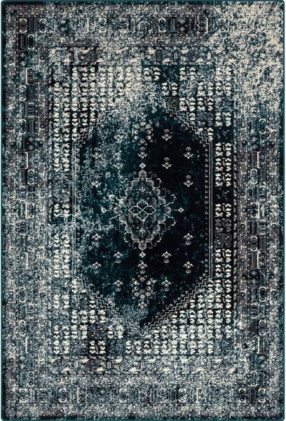 Petróleumkék gyapjú szőnyeg 133x180 cm Eve – Agnella