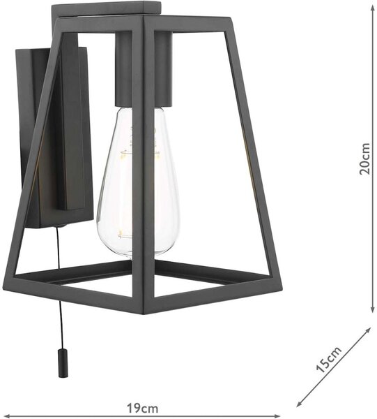 Dar Lighting loft fali lámpa claudia matt fekete darcla0722
