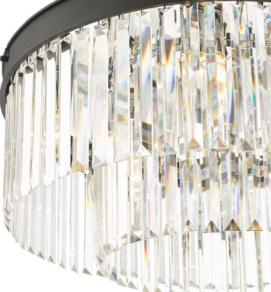 Dar Lighting glamour kristály modern mennyezeti lámpa celeus matt fekete darcel4822