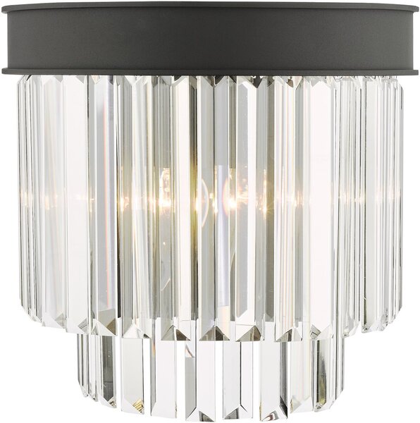 Dar Lighting glamour kristály modern fali lámpa celeus matt fekete darcel0922