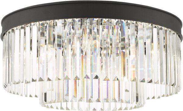 Dar Lighting glamour kristály modern mennyezeti lámpa celeus matt fekete darcel4822