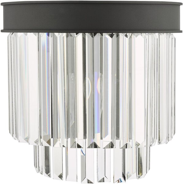 Dar Lighting glamour kristály modern fali lámpa celeus matt fekete darcel0922