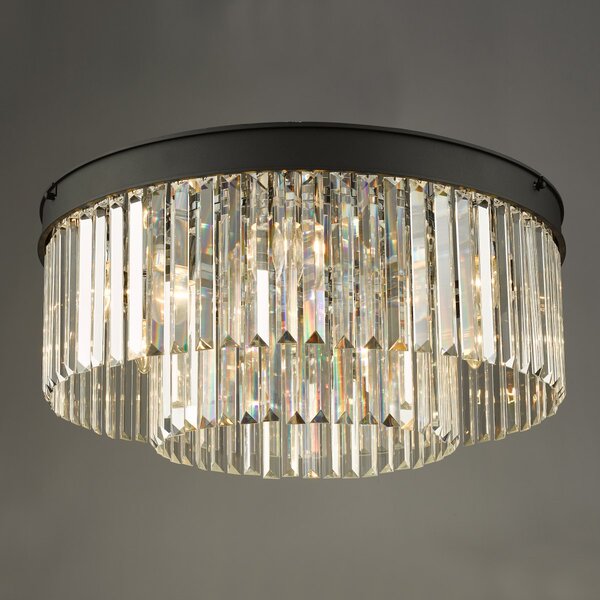 Dar Lighting glamour kristály modern mennyezeti lámpa celeus matt fekete darcel4822