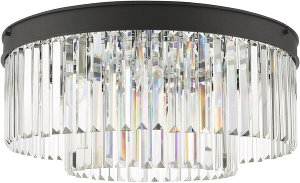 Dar Lighting glamour kristály modern mennyezeti lámpa celeus matt fekete darcel4822