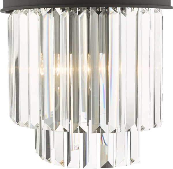 Dar Lighting glamour kristály modern fali lámpa celeus matt fekete darcel0922