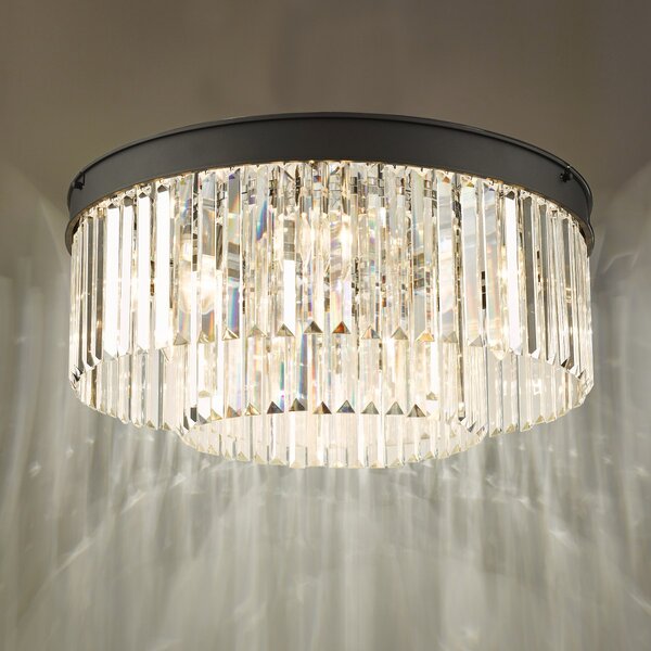 Dar Lighting glamour kristály modern mennyezeti lámpa celeus matt fekete darcel4822