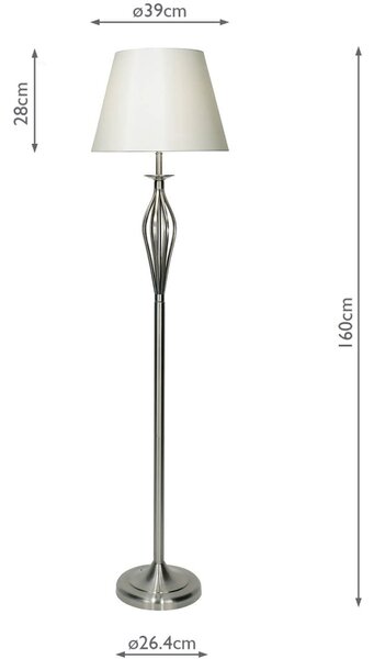 Dar Lighting glamour állólámpa bybliss szatén króm darbyb4946