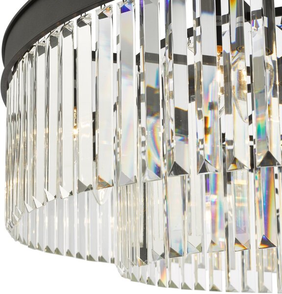 Dar Lighting glamour kristály modern függeszték celeus matt fekete darcel0822