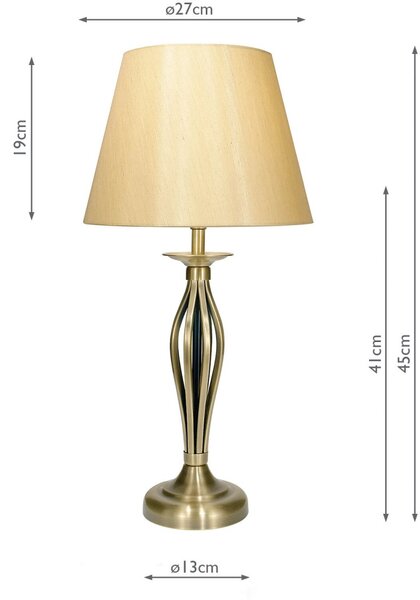 Dar Lighting glamour asztali lámpa bybliss antik sárgaréz darbyb4075