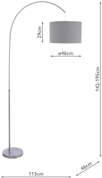 Dar Lighting modern állólámpa bow szatén nikkel darbow4946-pyr1839