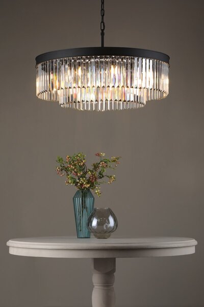 Dar Lighting glamour kristály modern függeszték celeus matt fekete darcel0822