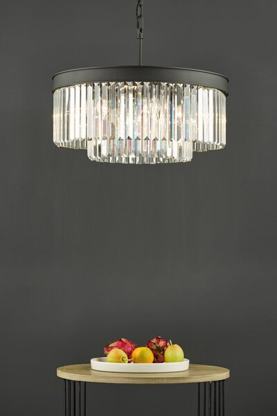 Dar Lighting glamour kristály modern függeszték celeus matt fekete darcel0622