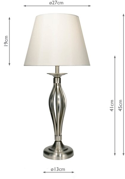 Dar Lighting glamour asztali lámpa bybliss szatén króm darbyb4046