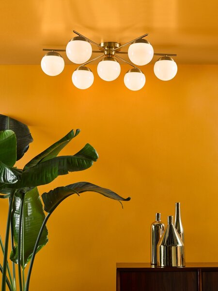 Dar Lighting glamour modern mennyezeti lámpa bombazine fehér sárgaréz darbom5035